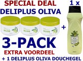 Deliplus Cream con Aceite de Olive | Oliva 250ml MULTIPACK VAN 3 STUKS | NU INCLUSIEF 1 FLACON DOUCHEGEL