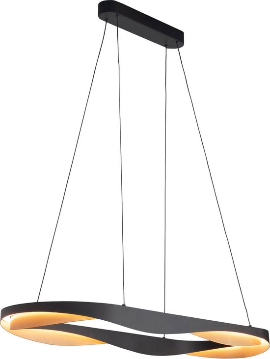 NETTLIFE Houten zwarte hanglamp met E27, maximaal 25W, diameter 150 cm, 70x14x23 CM eettafel, 3 vintage vlammen voor eetkamer, kantoor, slaapkamer, keuken, boheemse stijl