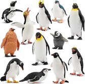 dieren 12 stuks pinguïn dierenfiguren, set Antarctische dierenfiguren, polar speelfiguren, winterspeelgoed, kleine dieren, plastic dieren, realistische pinguïn, dierfiguur, om te spelen of als