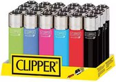 Briquets Clipper Classic Large "Solid Branded Colors" (Présentoir de 24 pièces)