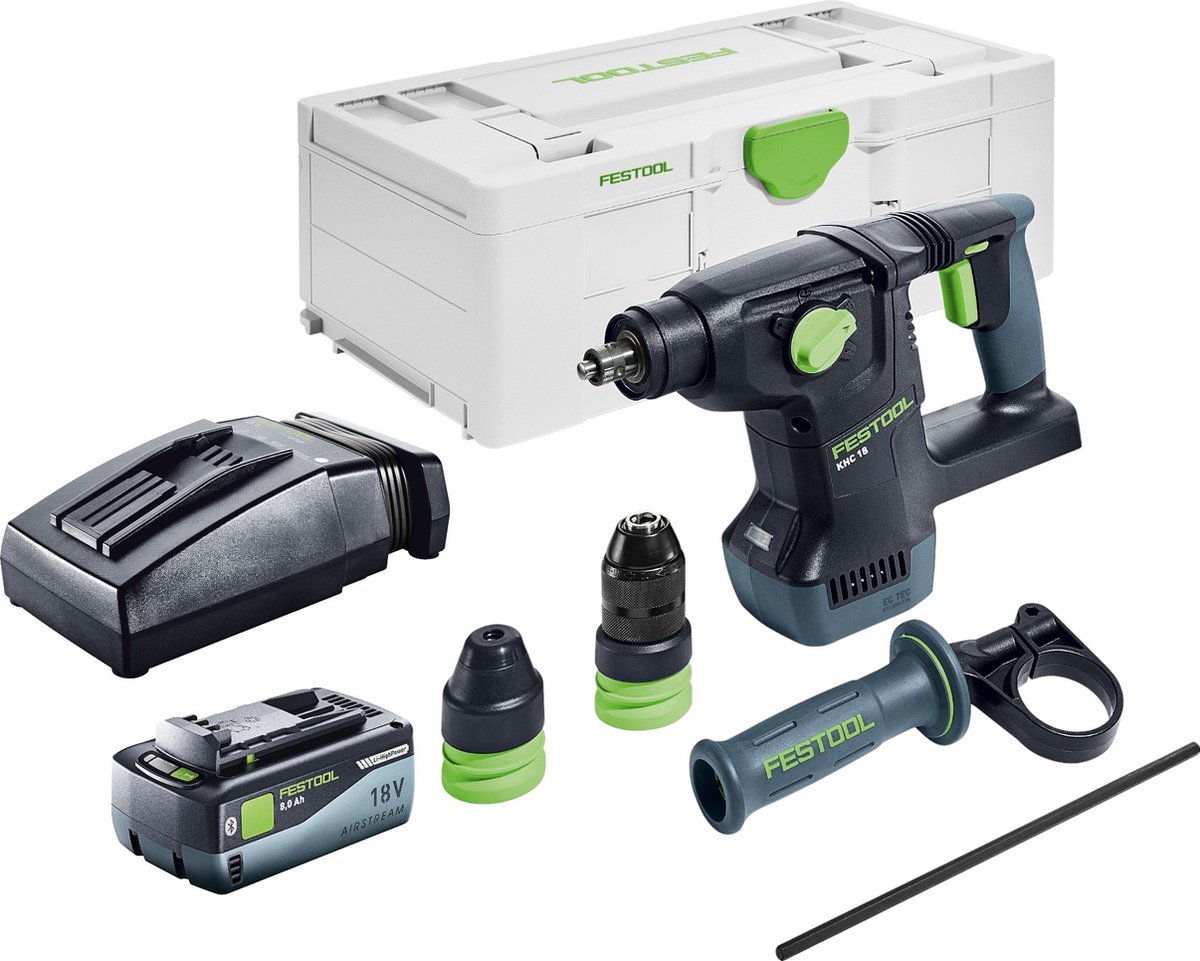Festool KHC 18 Basic accu combihamer 18 V 2,6 J Plus Brushless + 1x accu 8.0 Ah + lader + systainer