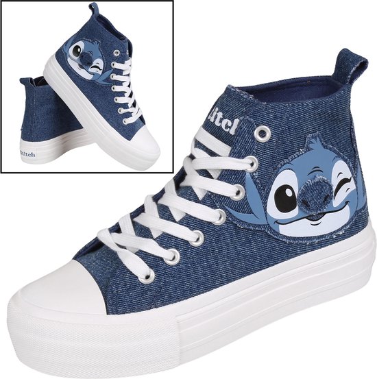 Stitch Disney Dames Denim Hoge Sneakers