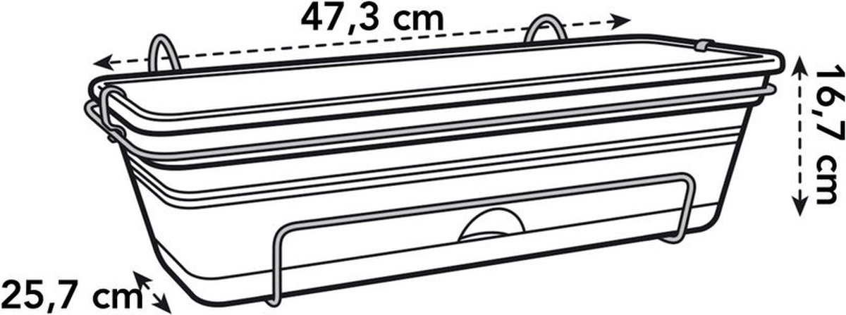 Elho Green Basics Balcony Planter Allin1 50 - For Outdoor Balcony