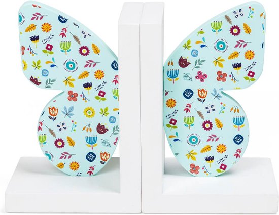 Eurekakids Boekensteun Butterfly voor Kinderen - Decoratieve Kinderboekensteun Vlinder voor Kinderkamer - Hout
