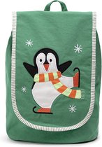 Eurekakids Rugzak Pinguin - Rugtas voor Kinderen - 100% Katoen - Groen - Peuter / Kleuter