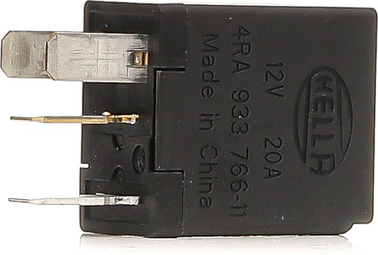 HELLA 4RA 007 507-071 Relay, power - 12V - 5-pole - Circuit diagram: X - Power plug: X - Shutter - Color: Black - Without holder