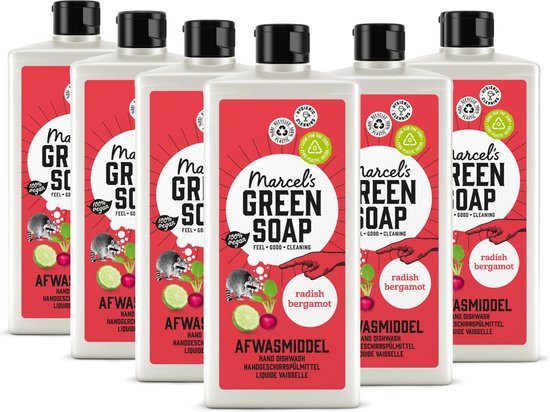 Marcel's Green Soap Afwasmiddel - Radijs & Bergamot - 6 x 500ml