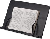 Verstelbare Houten Boekenstandaard en Tablethouder - Met Paginaklemmen - 34 x 24 cm - Van Bamboe - Voor kookboeken tablet e-reader Book stand