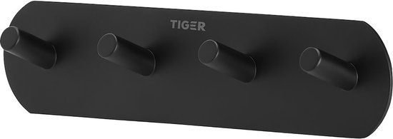 Tiger Rondo - Handdoekhaak multi - Zonder boren - Handdoekhaakjes - 3M tape - Mat zwart