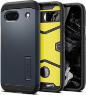 Spigen Tough Armor Hoesje Geschikt voor Google Pixel 8a - Back Cover met Kickstand Metal Slate
