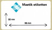 Maetik - Etiketten - 56x32mm - Thermisch - Afneembaar- 1000/rol