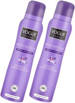 Vogue Reve Exotique Parfum Deodorant- 2 x150 ml - Spray - Geursensatie van Zoete Jasmijn Roos Sandelhout en Neroli