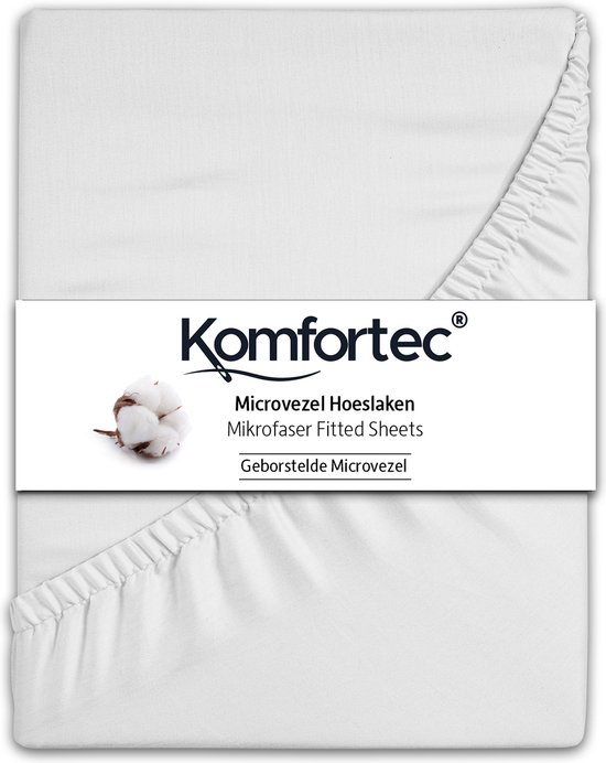 Komfortec Hoeslaken 200x200 cm - 30cm Matrashoogte - Rondom Elastiek - Wit