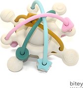 Bitey - Rammelaar - Bijtring Baby - Montessori Speelgoed - BPA-vrij - Grijp- en Bijtspeelgoed - Kraamcadeau - Babyshower Cadeau - Baby Speelgoed - Spelen en ontdekken - vanaf 3 maanden - Ivory Blossom