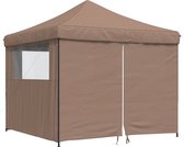 vidaXL - Partytent - inklapbaar - pop-up - met - 4 - zijwanden - bruin