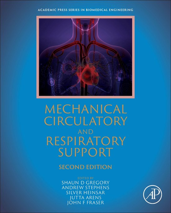 Couverture de livre avec illustration anatomique du cœur et des poumons. Titre : Mechanical Circulatory and Respiratory Support.