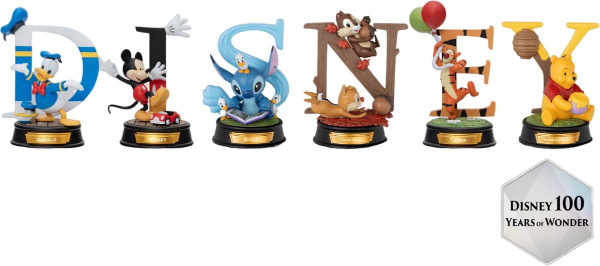 Disney - Mini Diorama-004 - Disney 100e Jaar van het Wonder - Disney Alfabet Kunst Serie (Set) - 10cm