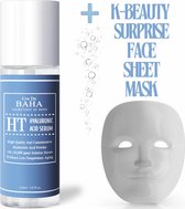 Cos de BAHA Hyaluronic Acid Large Size 120ml + 1 Surprise K-Beauty Sheet Face Mask - Pure Concentrated 1% Powder 10,000ppm Serum - Anti Age Filler Hydration & Visibly Plumped Skin - Hyaluronzuur - All Skin Types (also Sensitive Skin) - Collagen Boost
