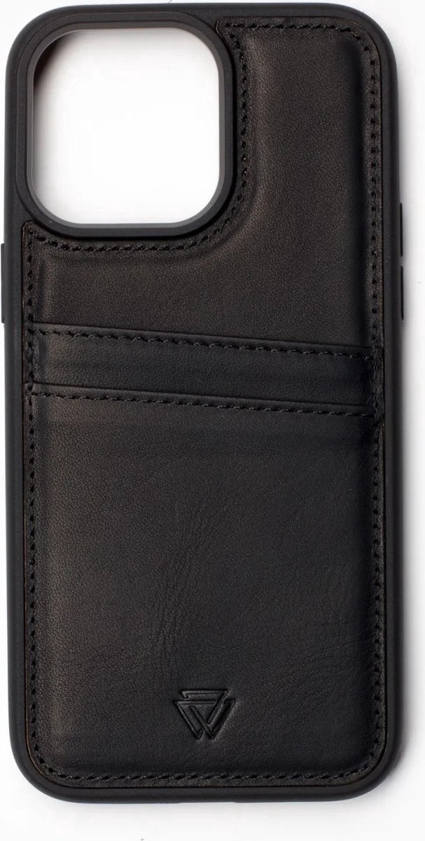 Wachikopa leather Back Cover C.C. Case for iPhone 14 Black