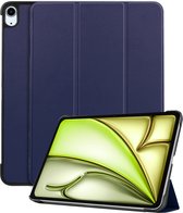 Hoes Geschikt voor iPad Air 2024 (11 inch) Hoes Luxe Hoesje Book Case - Hoesje Geschikt voor iPad Air 6 (11 inch) Hoes Cover - Donkerblauw