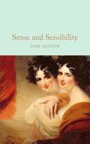 Boek kaft met 'Sense and Sensibility' door Jane Austen en een schilderij van twee vrouwen.