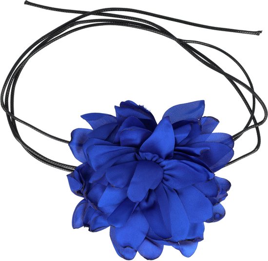 Haarband Veter Strik Lint Bloem Blauw Flower