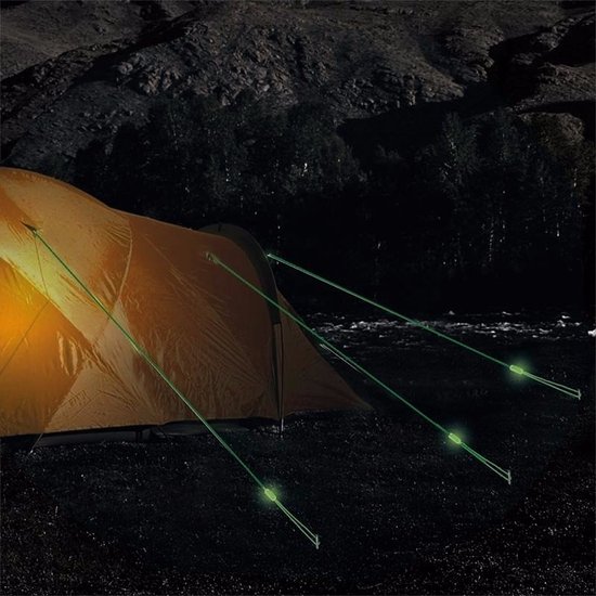 Fluorescerende scheerlijnen set 4x stuks - Tent/windscherm vastzetten touwen van ProPlus — afbeelding 3