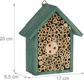 Design insectenhotel met natuurlijke materiaal - Voor bijen, lieveheersbeestjes en vlinders - Om op te hangen20 x 17 x 8.5 cm