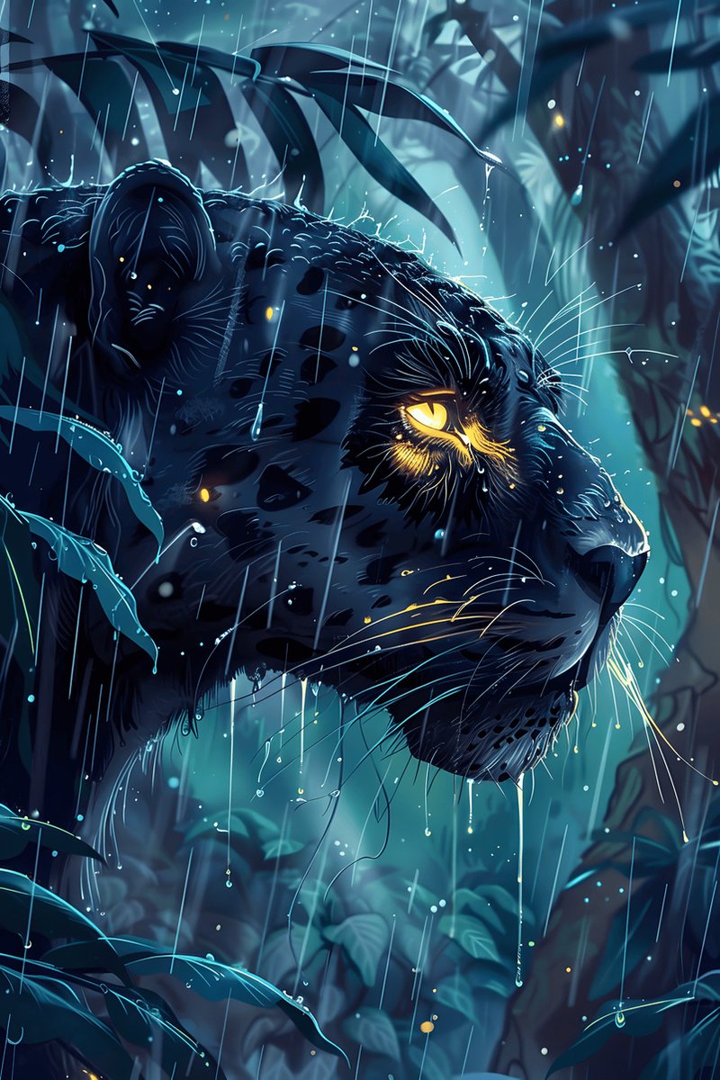 Jaguar Regen Poster - Jaguar - Regen - Dieren - Natuur - Stoere - Meeslepende - posters -