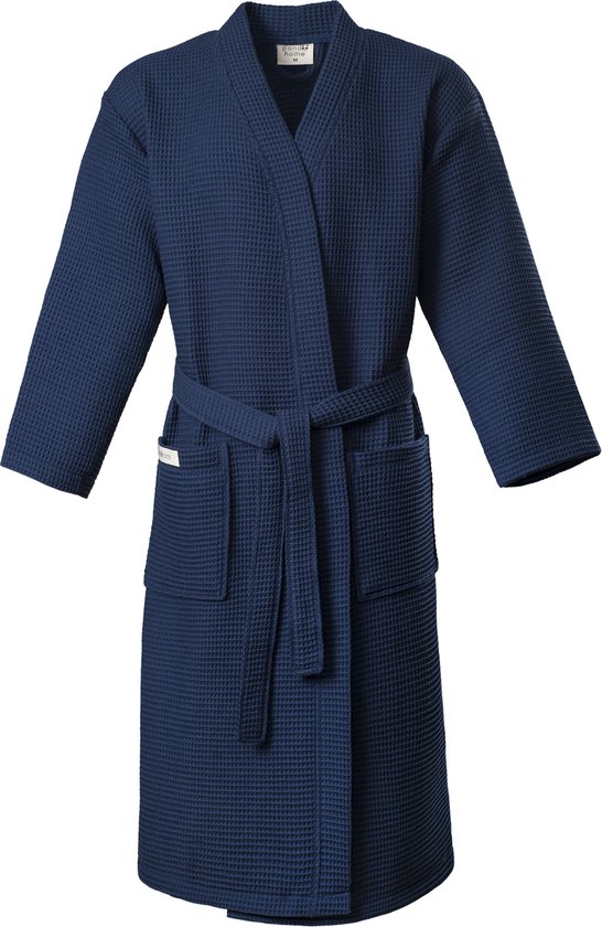 Foto: Pandahome sauna badjas wafel navy m unisex badjas wafel badjas katoen