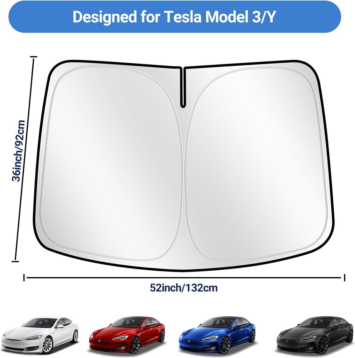 Pare-Soleil Topfit Pour Tesla Model 3 2021-2025 - Toit Vitré Avant Et Arrière - Protection UV