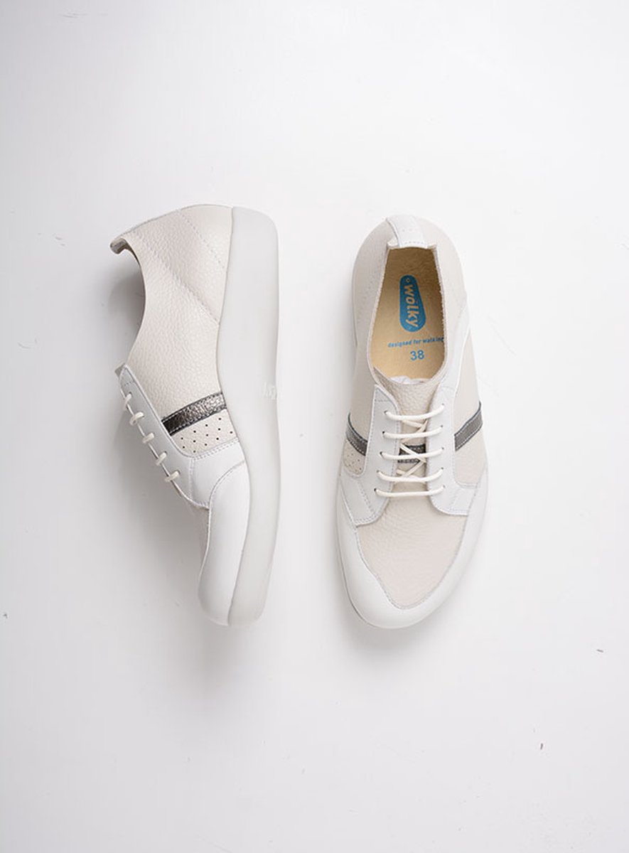 Wolky Veterschoenen Easy Going creme wit leer