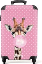 NoBoringSuitcases.com® - Kindertrolley meisjes giraf - Reiskoffer kinderen - 55x35x25