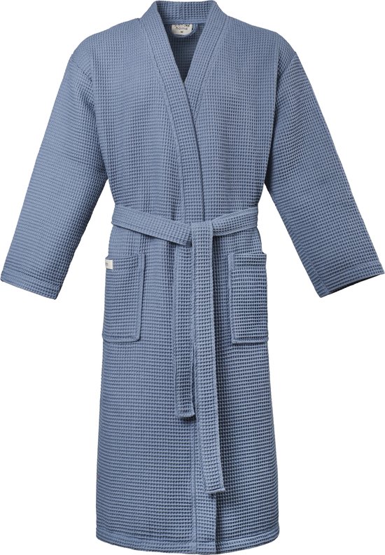 Foto: Pandahome unisex sauna badjas 100 katoen wafel badjas xl blue katoen wafel kimono wafel badjas dames badjas heren badjas dames en heren