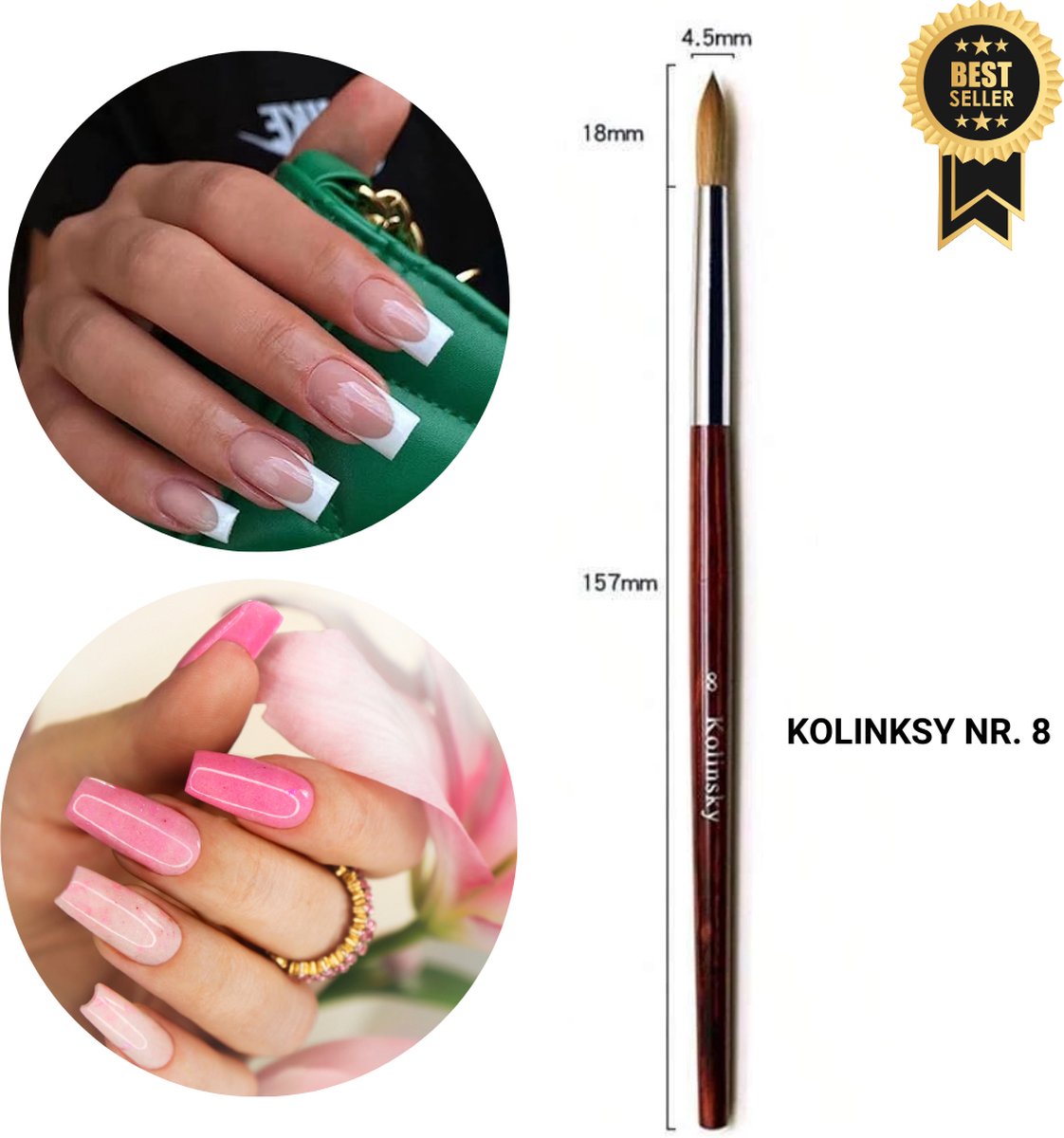 Goedkoopste GUAPÀ® Acryl Penseel | Nagel Penselen | Kolinksy Acrylic Brush | Nail Art penselen | Nail Brush | Nepnagels | Acrylic Nails | Acryl Brush Nr 8 | Acryl Forms | Kolinksy Acryl Penseel Maat 8