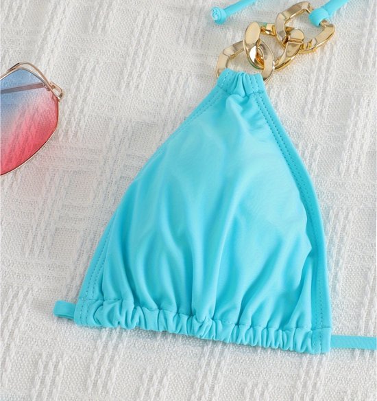 Livano Bikini Femme – Bikini Filles – Maillot de Bain – Push Up – Maillot de Nager – Set Sexy – Haut et Bas – Blauw – Taille S