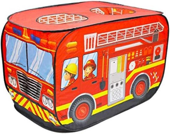 Tente de jeu pour enfants en forme de camion de pompier, maison de jeu intérieure pour enfants