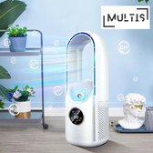 Multis - Climatiseur mobile sans vidange - Climatisation portable - Ventilateur - Refroidisseur d'air - Sans tuyau ni vidange - 6 réglages - Silencieux - Wit