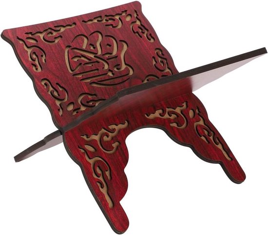 Dios Houten Boek Leesstandaard - Afmeting 13 x 6.5 - Handgesneden Heilige Boek Houder Opvouwbare Stand/Rihal/Rahel voor Koran/Bijbel/Geeta/Guru Granth Sahib/Tanakh/Torah - Handgemaakt