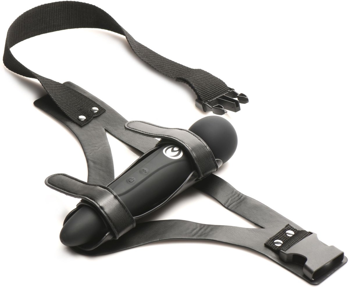 Goedkoopste XR Brands - Thunder Strap Wand Dij Harnas - Zwart