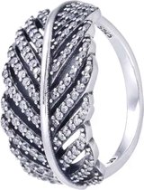 Zilveren Ringen - Ring Veer | Engel veer met zirkonia | 925 Sterling Zilver - 925 Keurmerk Stempel - 925 Zilver Certificaat - In Leuke Cadeauverpakking - Moederdag tip!