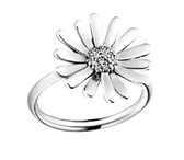 Zilveren Ringen - Ring Madeliefje | Met zirkonia | 925 Sterling Zilver - 925 Keurmerk Stempel - 925 Zilver Certificaat - In Leuke Cadeauverpakking - Moederdag tip!