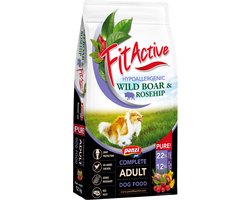 Fit Active Pure Wild Boar - Hypoallergeen hondenvoer zonder kip of tarwe - Mono eiwit hondenvoeding - Hondenbrokken met everzwijn smaak - 3kg