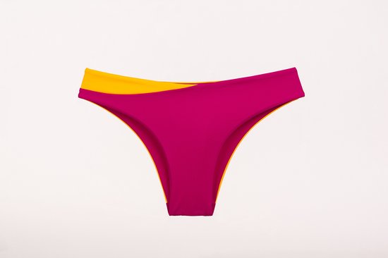 Two-Tone Twister Bikini Broekje - Geel/Roze - M - Prothese vriendelijke Bikini