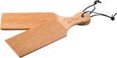 Boterplank houten set | 2-delig | Botervorm van gecanneleerd beukenhout | 30 cm x 9 cm x 2 cm | met lus om op te hangen en op te bergen | Bord voor het vormen van boter