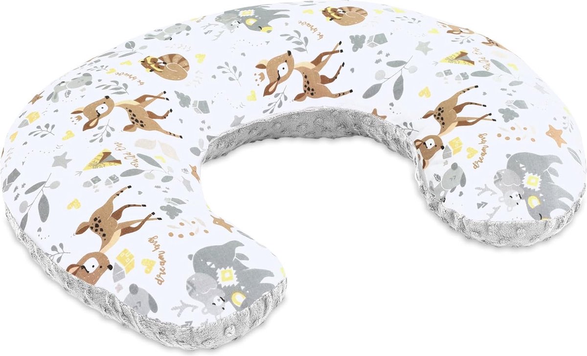 Goedkoopste Babyvoedingskussen Small Minky 130 x 45 cm - borstvoedingskussen voor op reis, hertgrijs