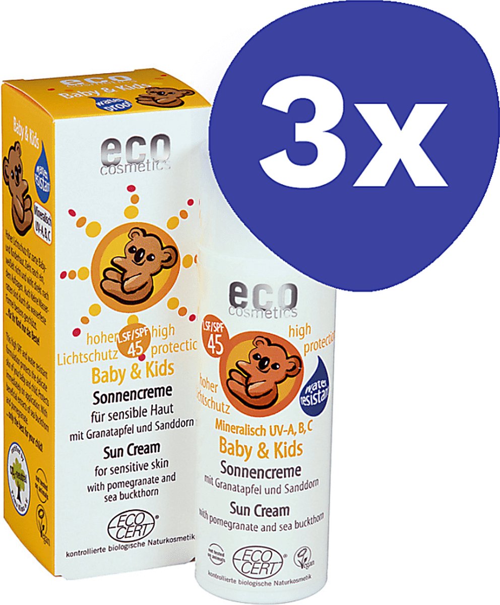Goedkoopste Eco Cosmetics Baby Zonnebrandcreme SPF45 (3x 50ml