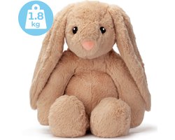 foto van Goedewaere Verzwaringsknuffel Konijn - Verzwaarde knuffel 1.8 kg - Zware knuffel anxiety voor volwassenen en kind - Weighted stuffed animal - Sensorisch speelgoed - Verzwaringskussen