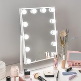 Hollywood Spiegel Met Verlichting - Make-Up Spiegel Met Licht 12 LED, Vanity Mirror 3 Modi, Touch Control, 360 Graden Rotatie