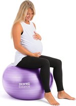 Gymnastiekbal, zwangerschap, gymnastiekbal, groot en barstbestendig, voor zwangerschapsgymnastiek, fitball met luchtpomp (paars)
